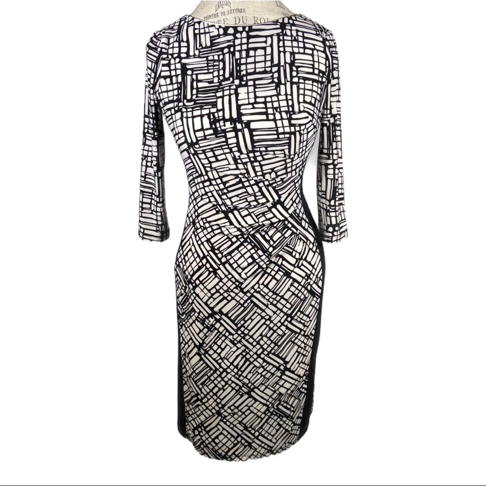 Lauren Ralph Lauren Geometric Black White Dress Women's Size 0